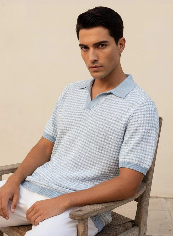 إمبيرور Emperor Men Short Sleeves Textured Polo T-shirt